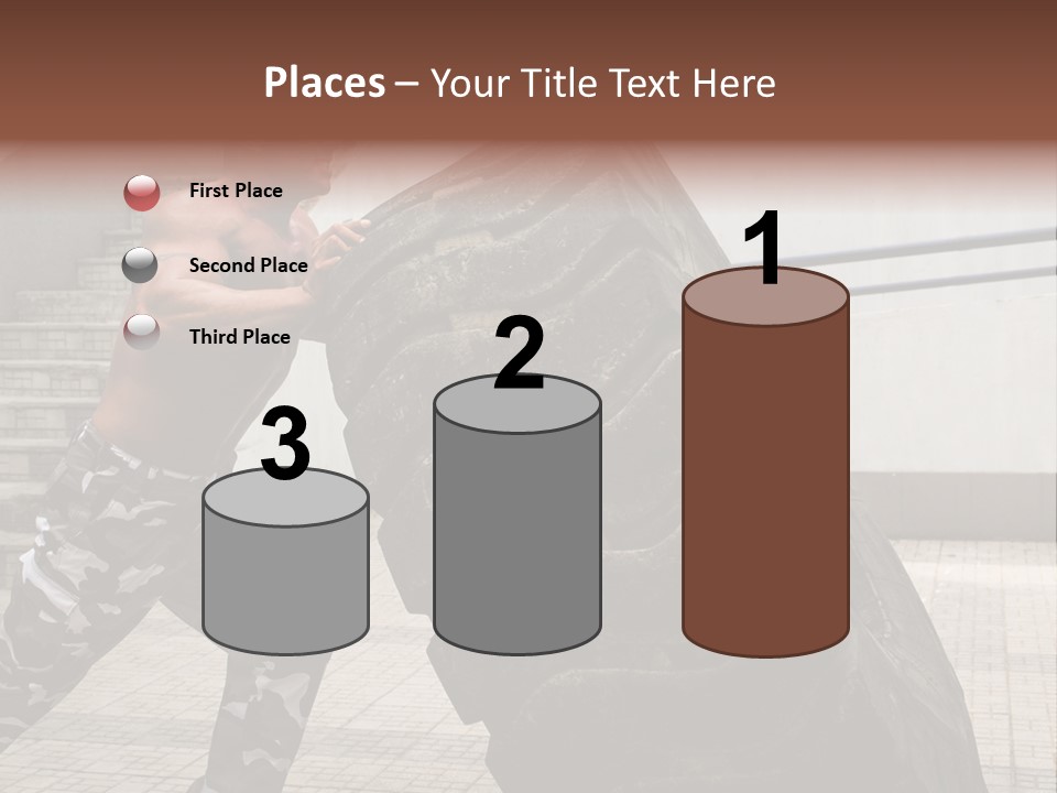Muscular Build Picking Up Bodybuilder PowerPoint Template