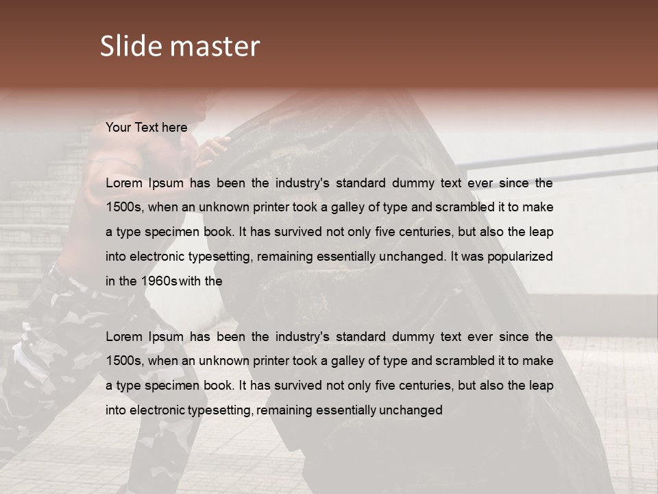 Muscular Build Picking Up Bodybuilder PowerPoint Template