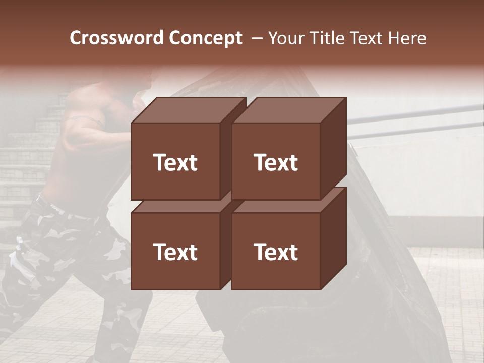 Muscular Build Picking Up Bodybuilder PowerPoint Template