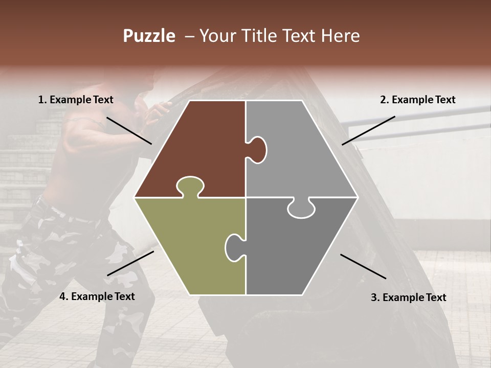 Muscular Build Picking Up Bodybuilder PowerPoint Template