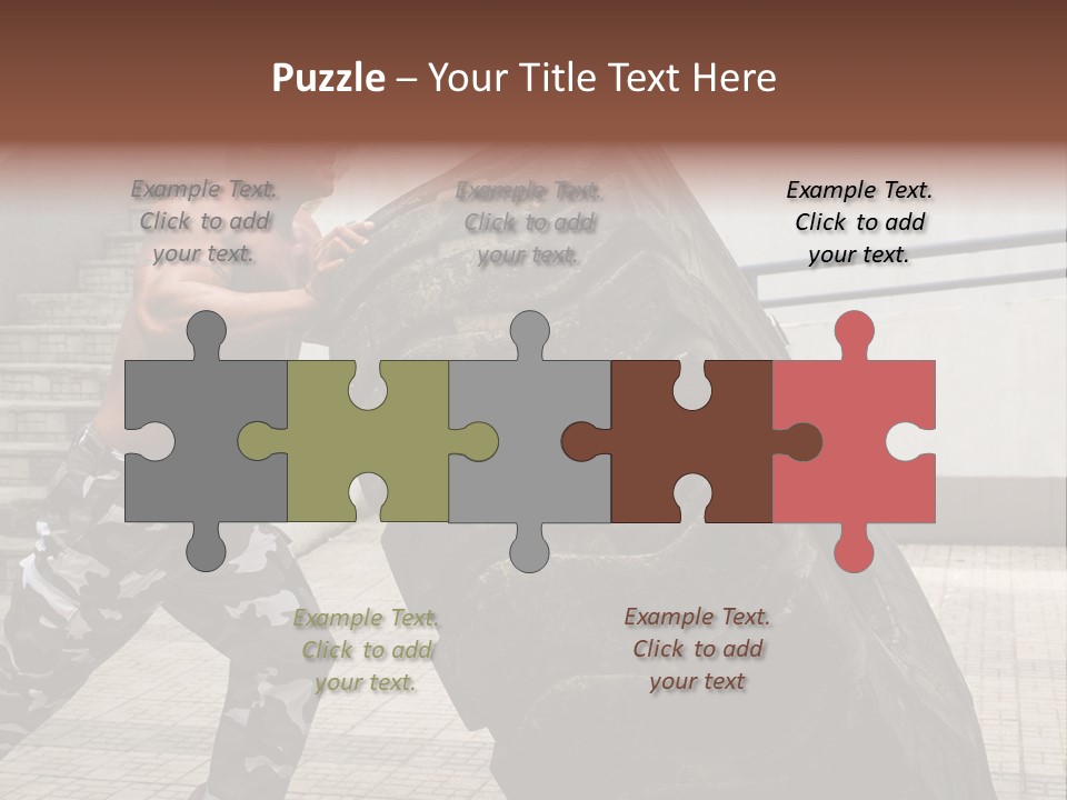 Muscular Build Picking Up Bodybuilder PowerPoint Template