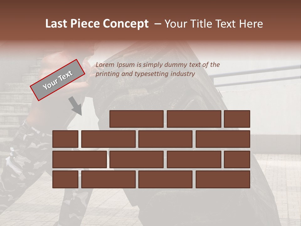 Muscular Build Picking Up Bodybuilder PowerPoint Template