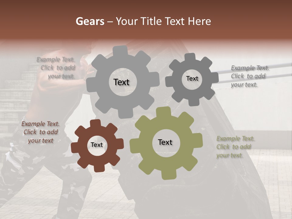 Muscular Build Picking Up Bodybuilder PowerPoint Template