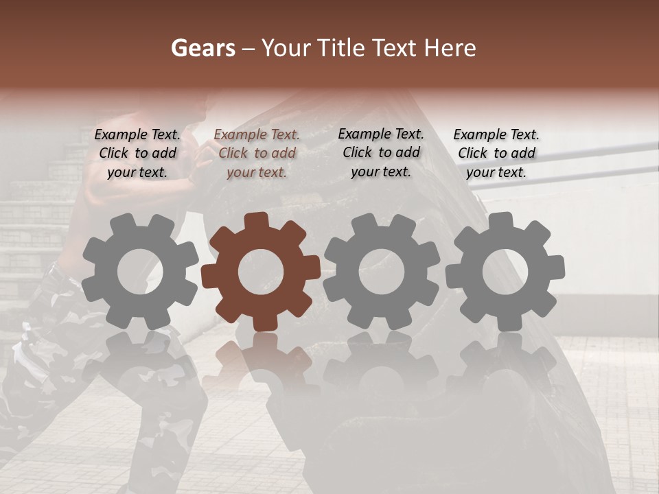 Muscular Build Picking Up Bodybuilder PowerPoint Template