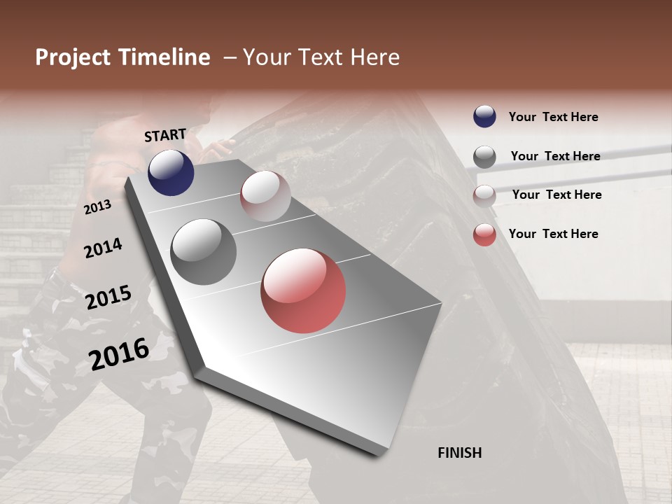 Muscular Build Picking Up Bodybuilder PowerPoint Template