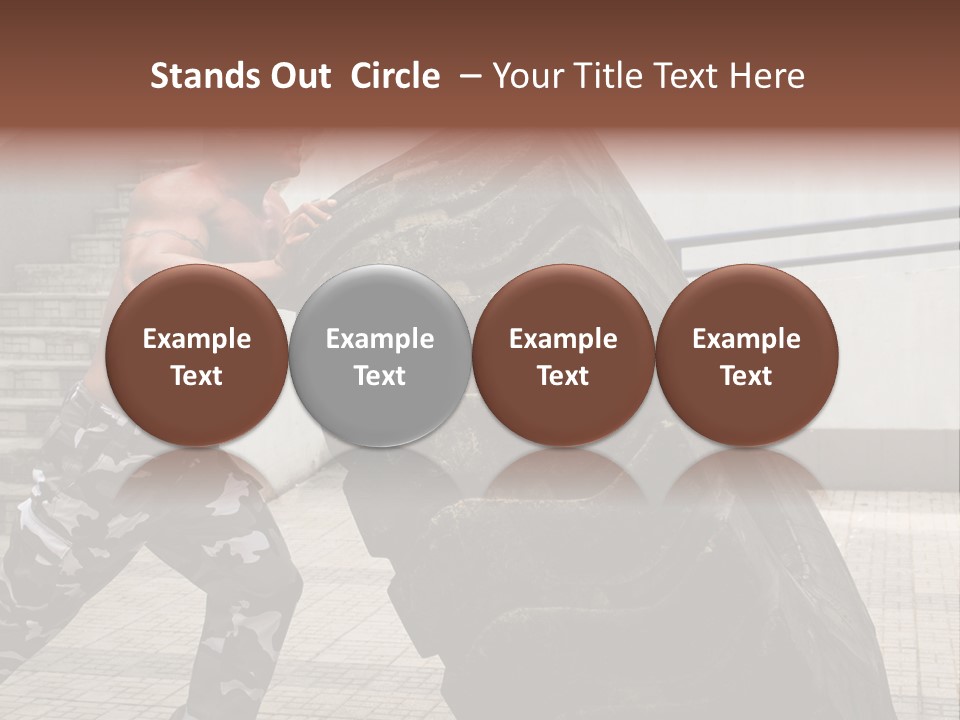 Muscular Build Picking Up Bodybuilder PowerPoint Template