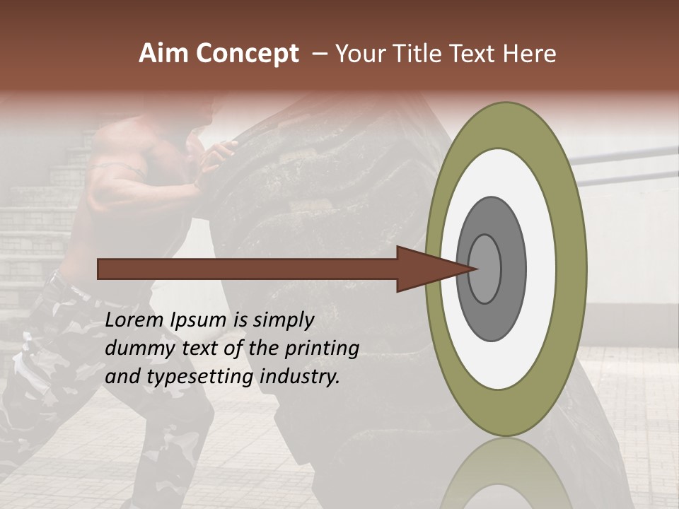 Muscular Build Picking Up Bodybuilder PowerPoint Template