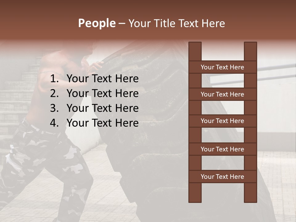 Muscular Build Picking Up Bodybuilder PowerPoint Template