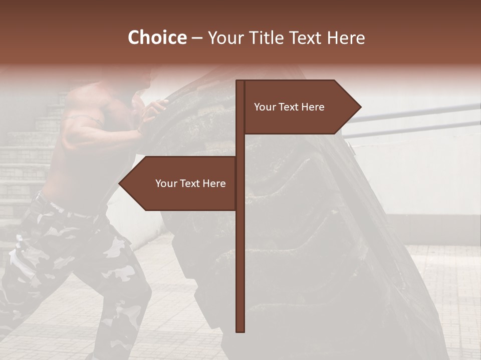 Muscular Build Picking Up Bodybuilder PowerPoint Template