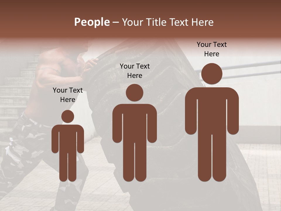 Muscular Build Picking Up Bodybuilder PowerPoint Template