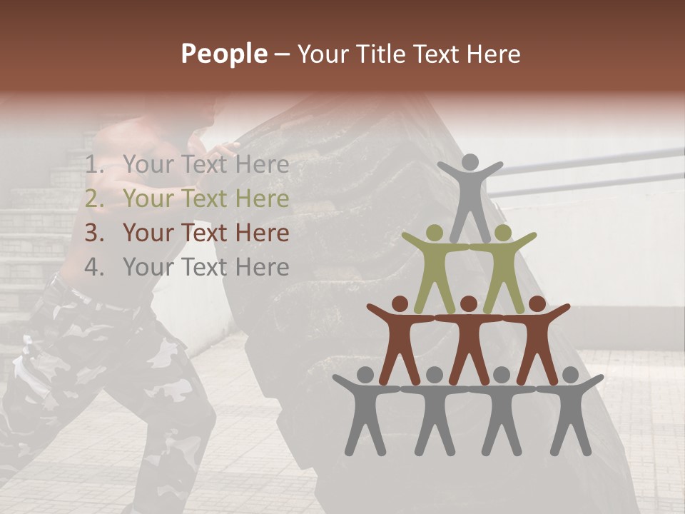 Muscular Build Picking Up Bodybuilder PowerPoint Template