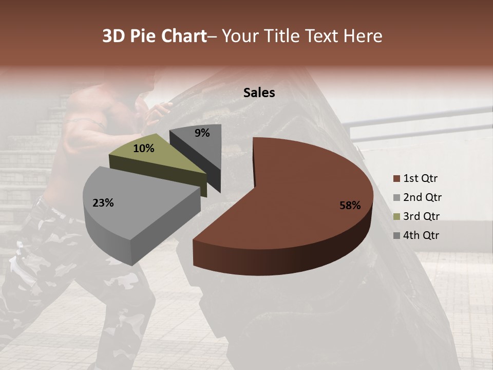 Muscular Build Picking Up Bodybuilder PowerPoint Template