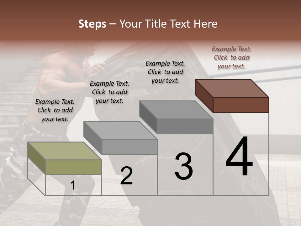Muscular Build Picking Up Bodybuilder PowerPoint Template