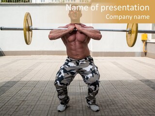 Fitness Bodybuilding Athlete PowerPoint Template