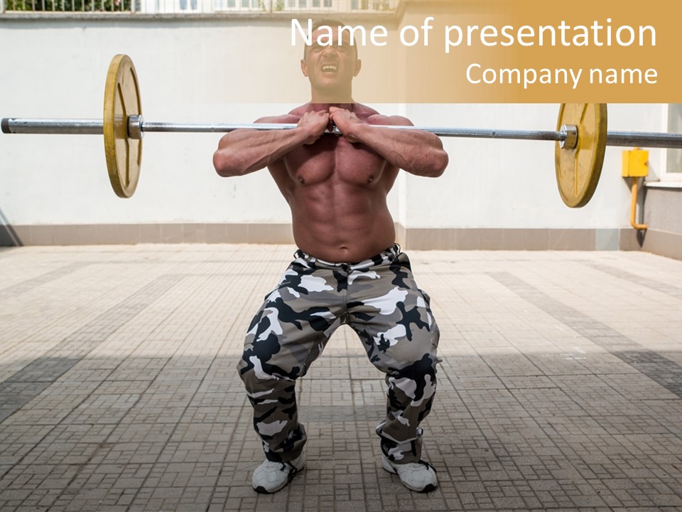 Fitness Bodybuilding Athlete PowerPoint Template