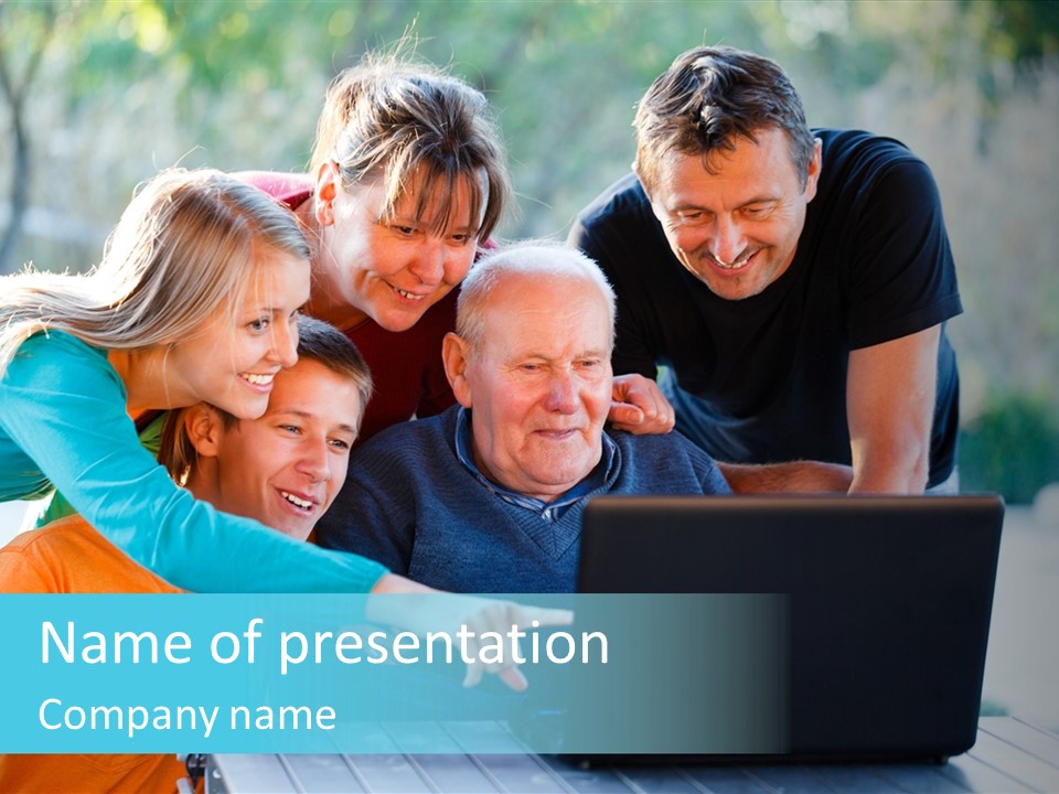 Young Teenager Old PowerPoint Template