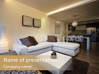 Modern Sofa Beige PowerPoint Template