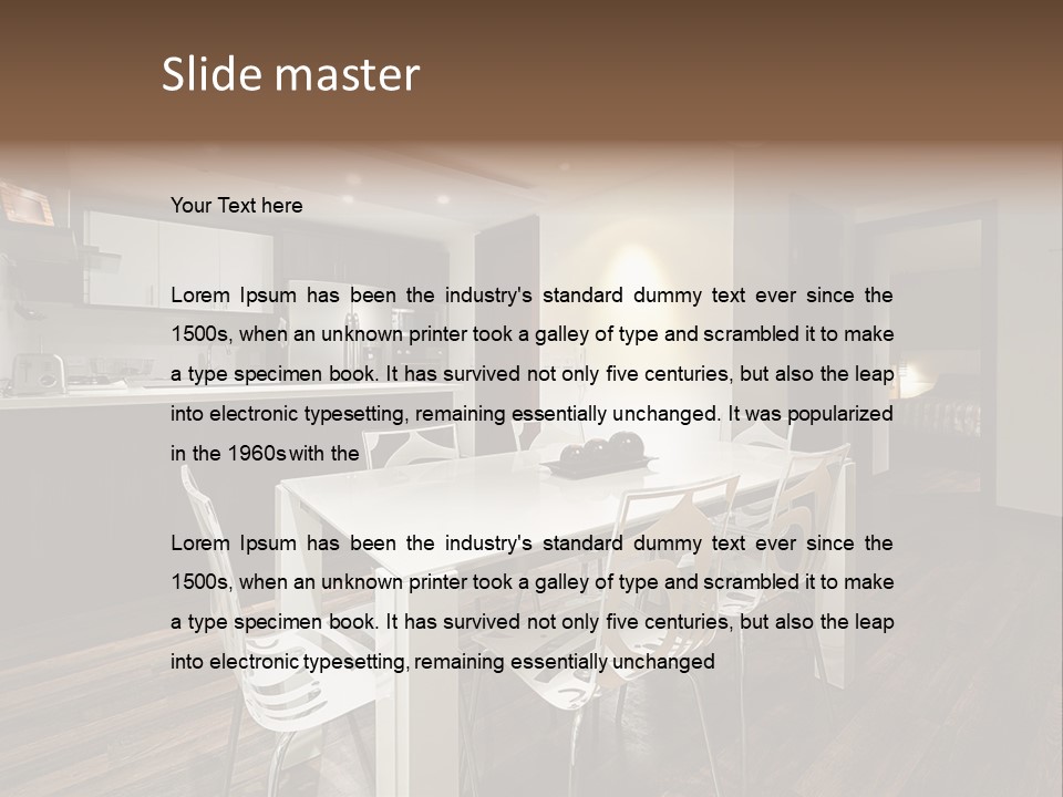 Dining Room Beautiful Empty PowerPoint Template