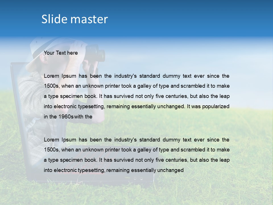 Leisure Man Sky PowerPoint Template