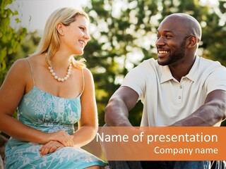 Thirties Couple Talking PowerPoint Template