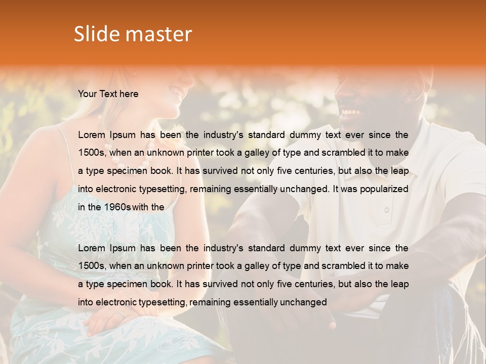 Thirties Couple Talking PowerPoint Template