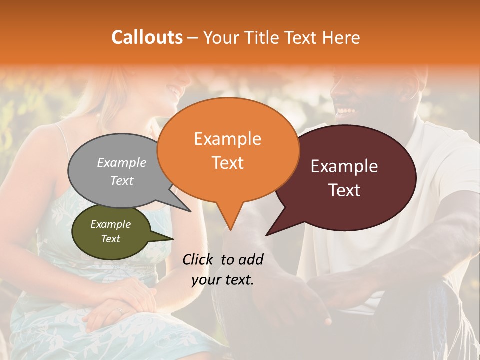 Thirties Couple Talking PowerPoint Template