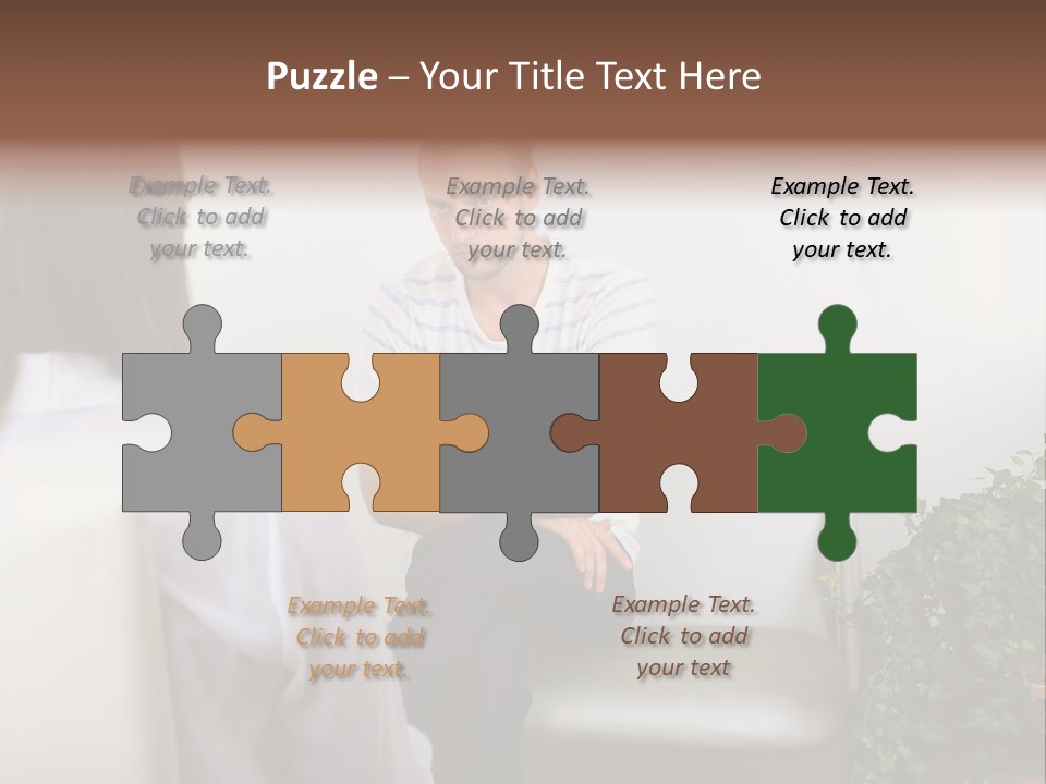 A Man Sitting On A Couch Talking To A Woman PowerPoint Template