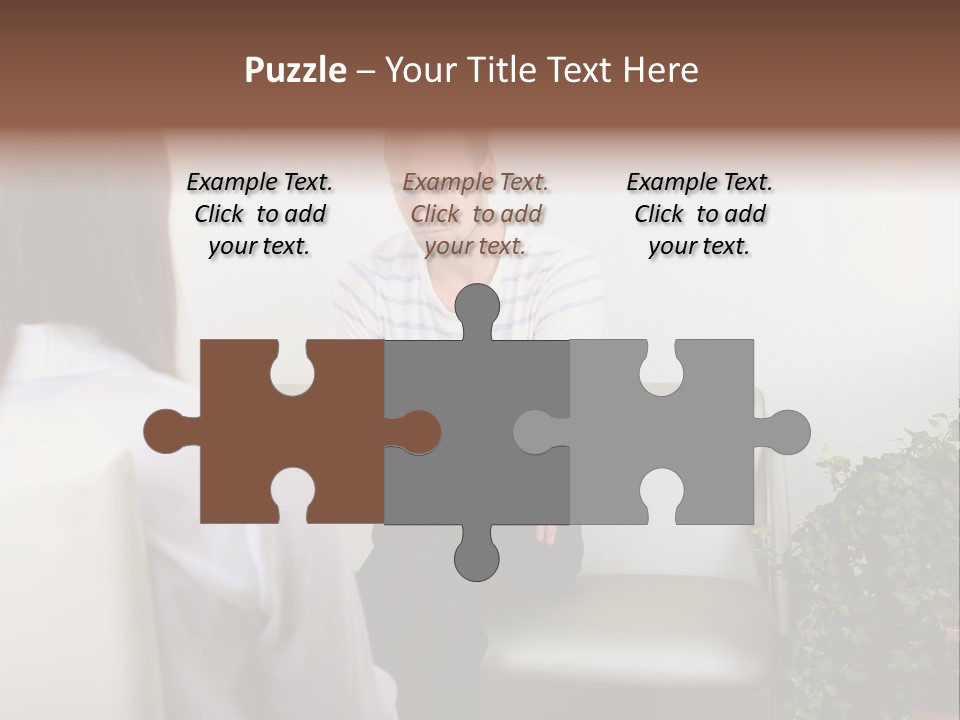 A Man Sitting On A Couch Talking To A Woman PowerPoint Template