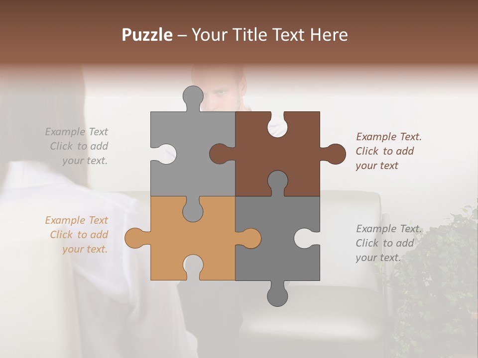 A Man Sitting On A Couch Talking To A Woman PowerPoint Template