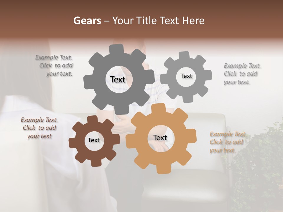 A Man Sitting On A Couch Talking To A Woman PowerPoint Template