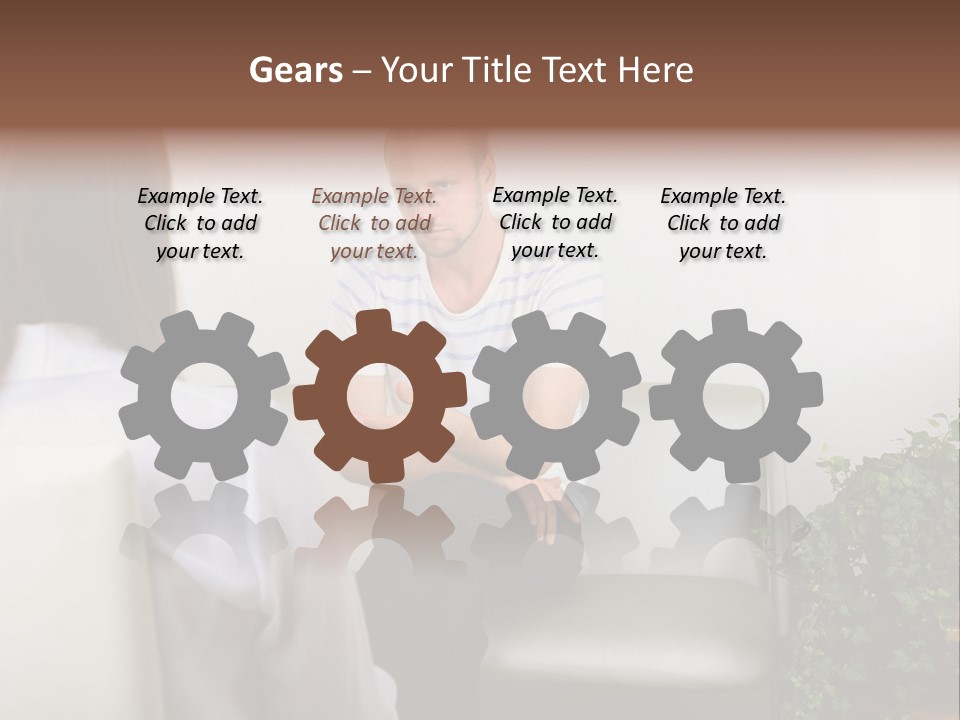 A Man Sitting On A Couch Talking To A Woman PowerPoint Template