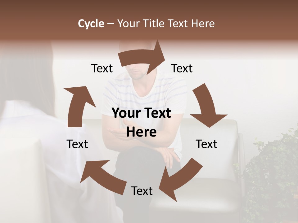 A Man Sitting On A Couch Talking To A Woman PowerPoint Template