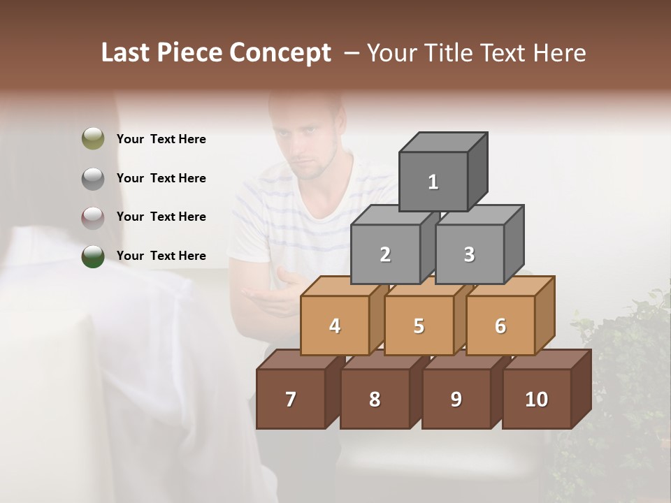 A Man Sitting On A Couch Talking To A Woman PowerPoint Template