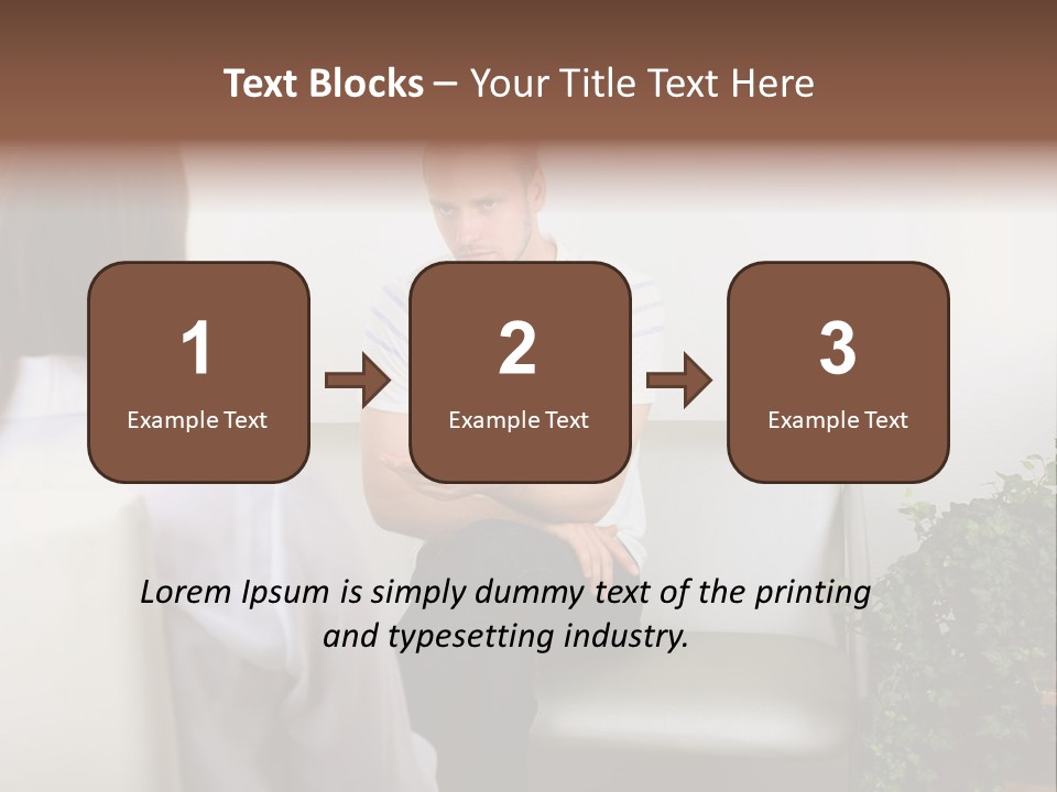 A Man Sitting On A Couch Talking To A Woman PowerPoint Template