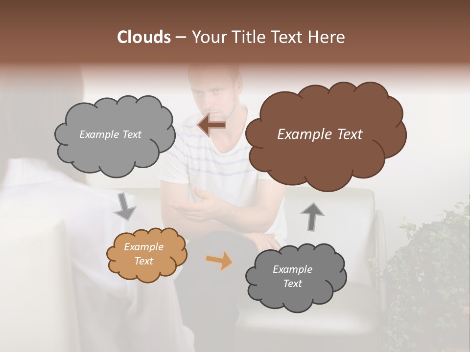 A Man Sitting On A Couch Talking To A Woman PowerPoint Template