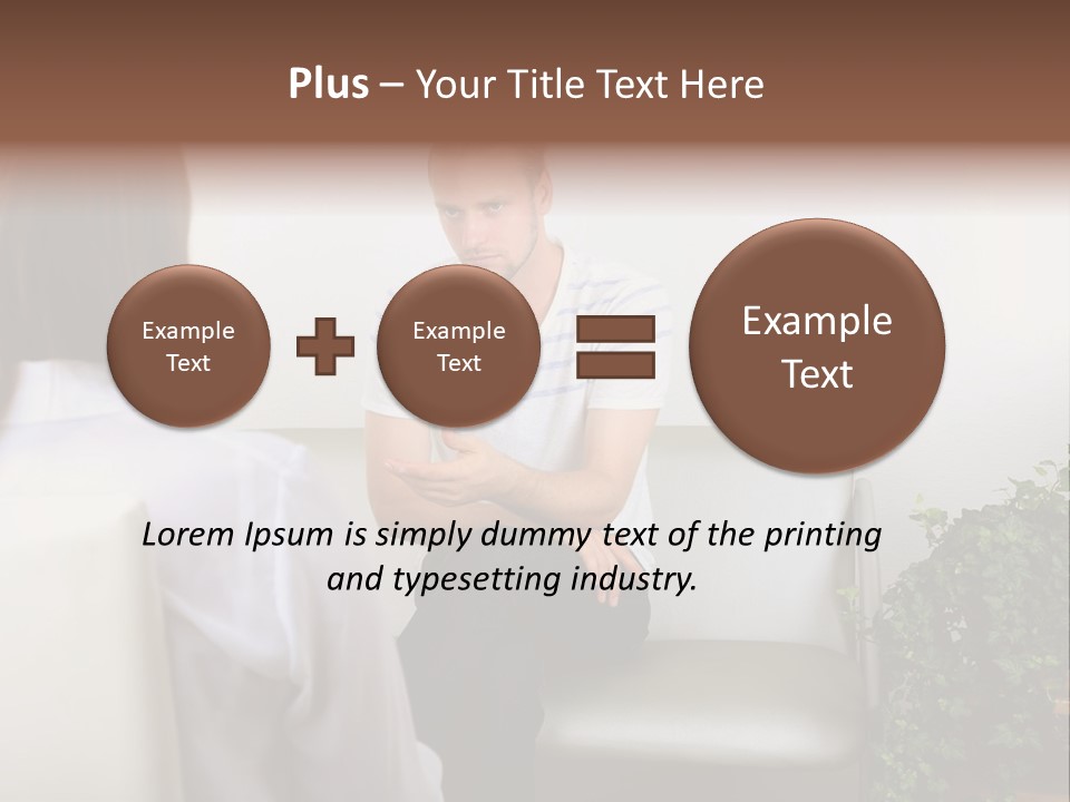 A Man Sitting On A Couch Talking To A Woman PowerPoint Template