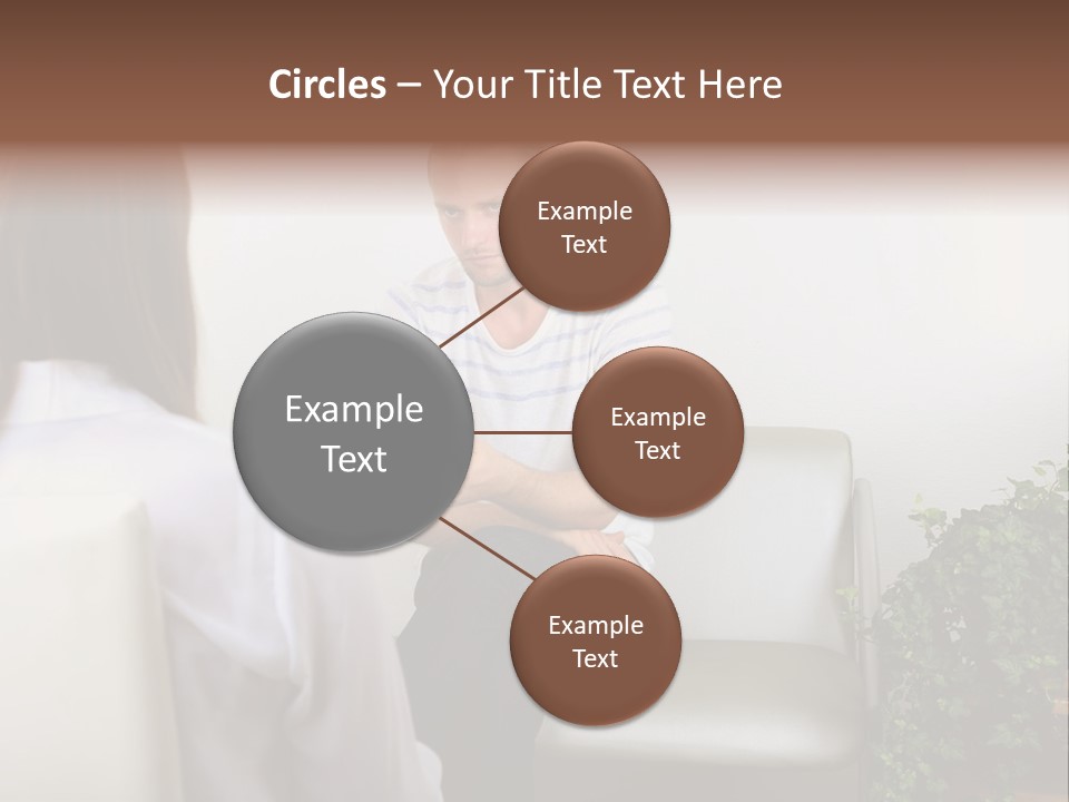 A Man Sitting On A Couch Talking To A Woman PowerPoint Template