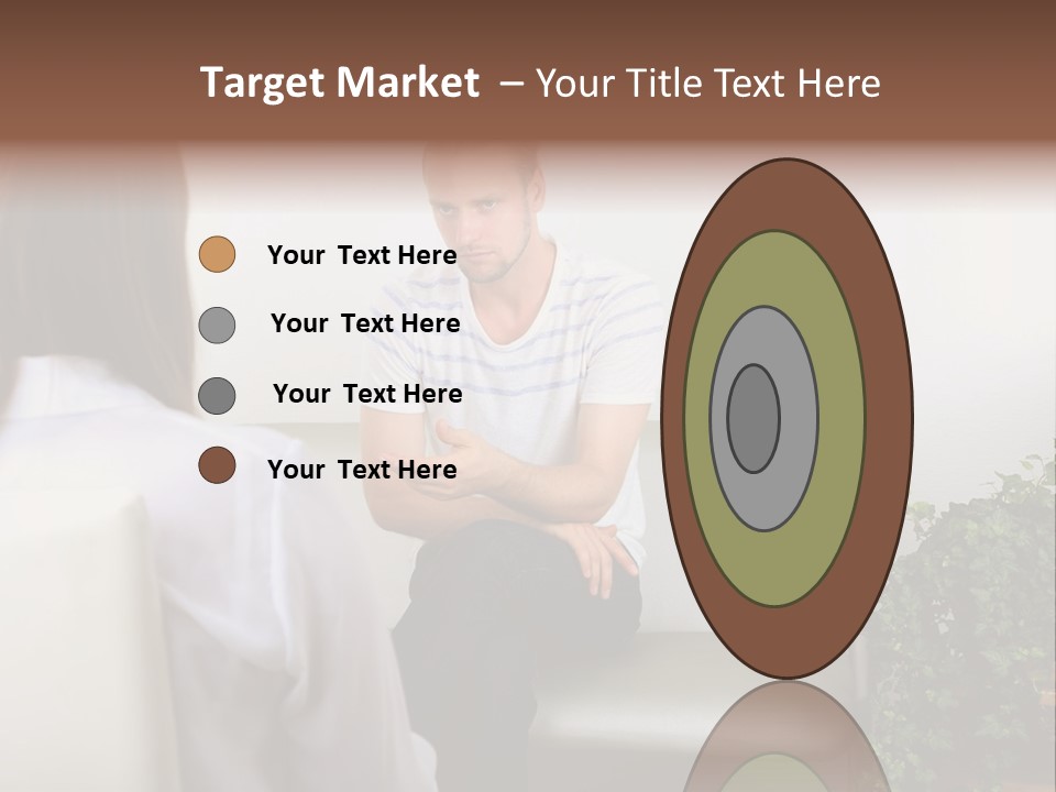 A Man Sitting On A Couch Talking To A Woman PowerPoint Template