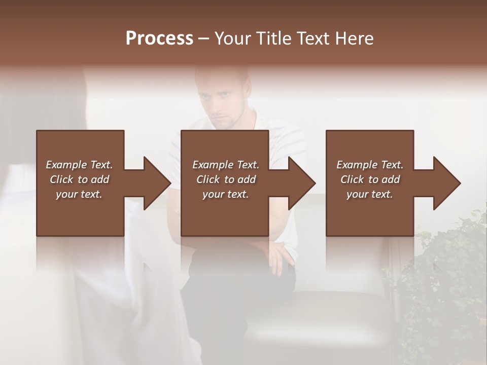 A Man Sitting On A Couch Talking To A Woman PowerPoint Template