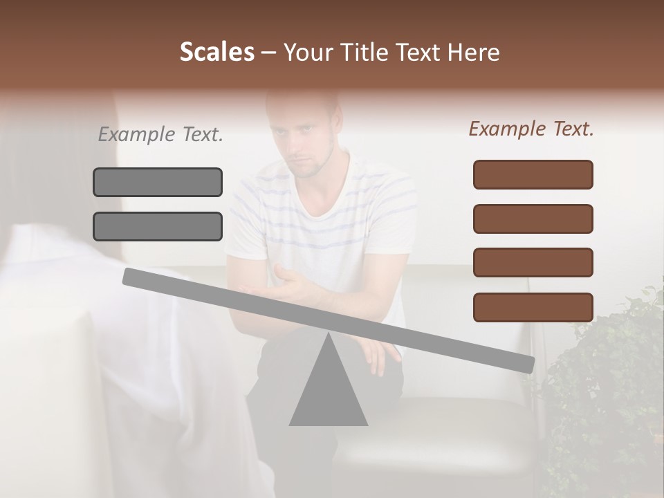 A Man Sitting On A Couch Talking To A Woman PowerPoint Template