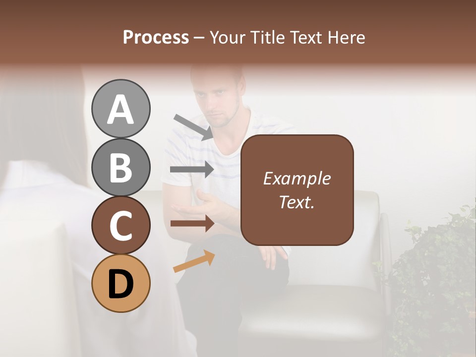 A Man Sitting On A Couch Talking To A Woman PowerPoint Template