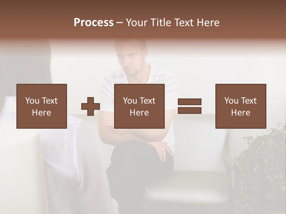 A Man Sitting On A Couch Talking To A Woman PowerPoint Template
