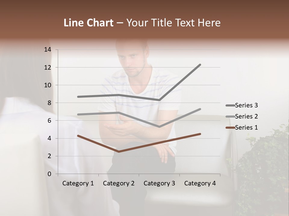 A Man Sitting On A Couch Talking To A Woman PowerPoint Template
