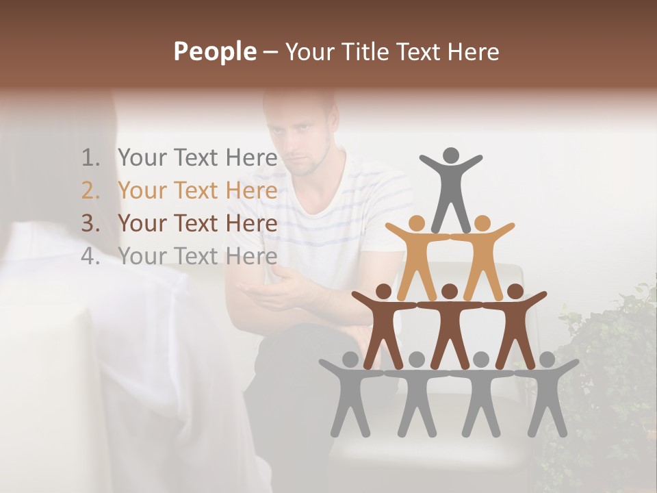 A Man Sitting On A Couch Talking To A Woman PowerPoint Template