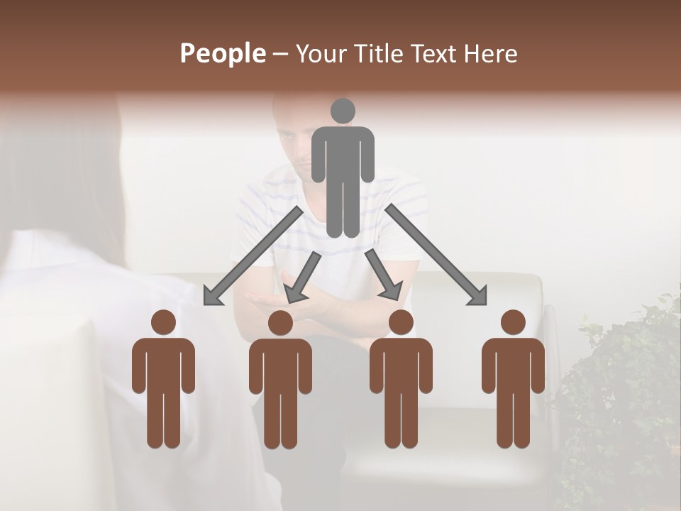 A Man Sitting On A Couch Talking To A Woman PowerPoint Template