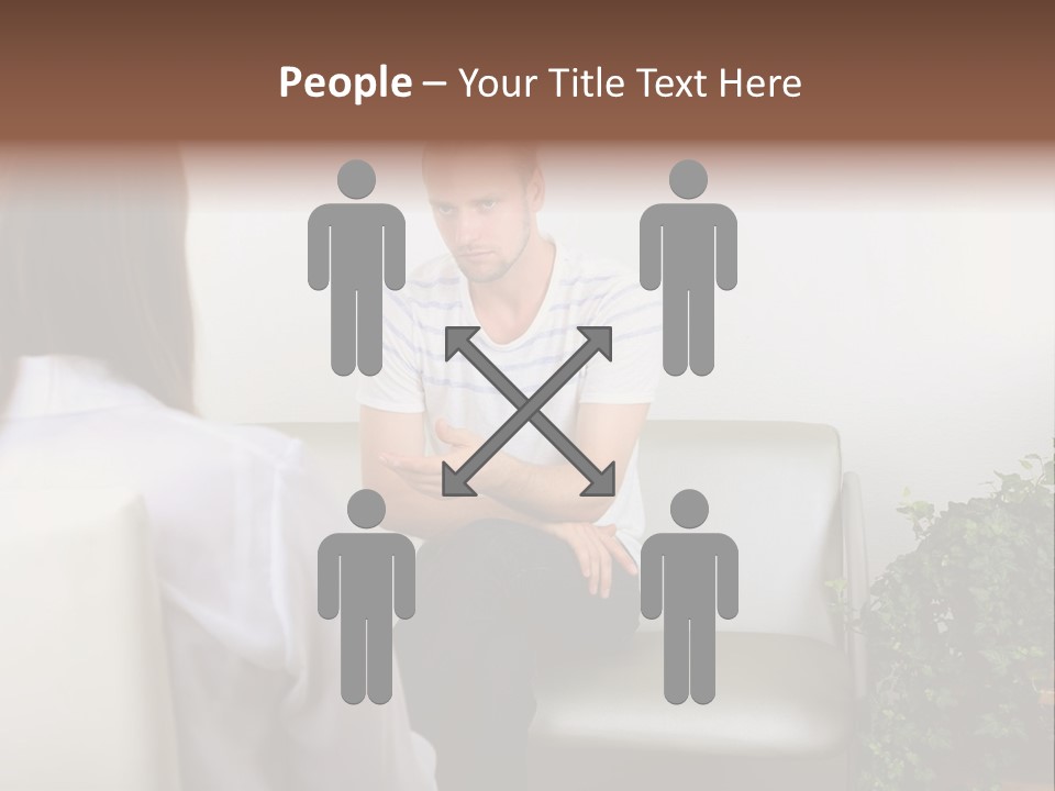 A Man Sitting On A Couch Talking To A Woman PowerPoint Template