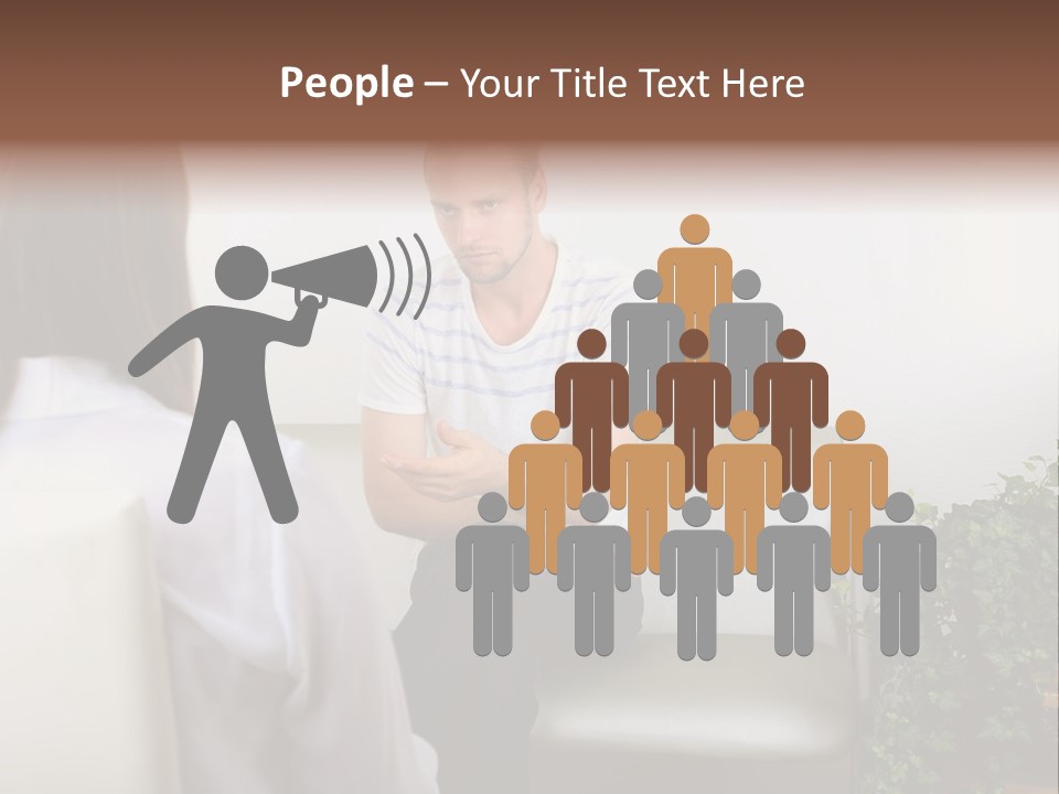 A Man Sitting On A Couch Talking To A Woman PowerPoint Template