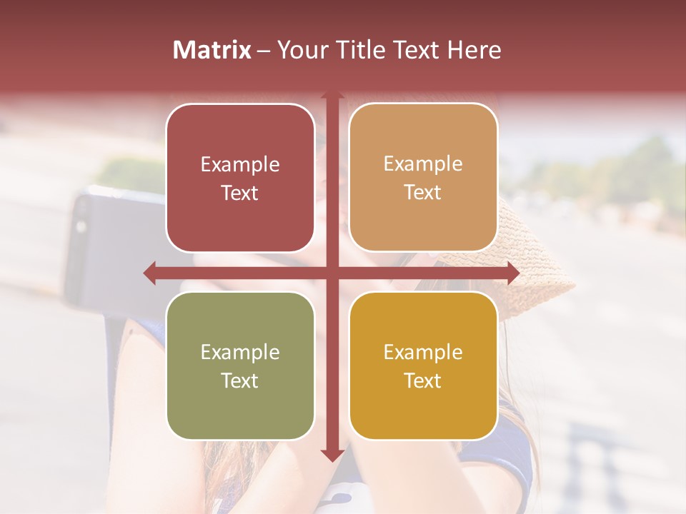 Young Brunette Vacation PowerPoint Template