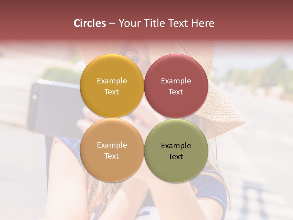 Young Brunette Vacation PowerPoint Template