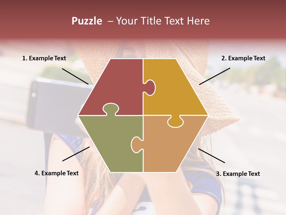 Young Brunette Vacation PowerPoint Template